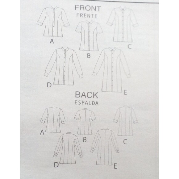 Misses/Women's, Petite, Button Down Shirt Sewing Pattern McCall's M6124 - Picture 2 of 5
